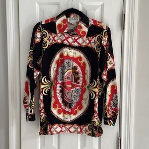 Cedars Vintage Multicolor Equestrian Chain Link Shirt